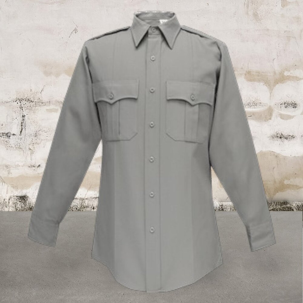 NWT Flying Cross Style #102W6651 Women's Gray Long Sleeve Uniform Shirt 32 Long